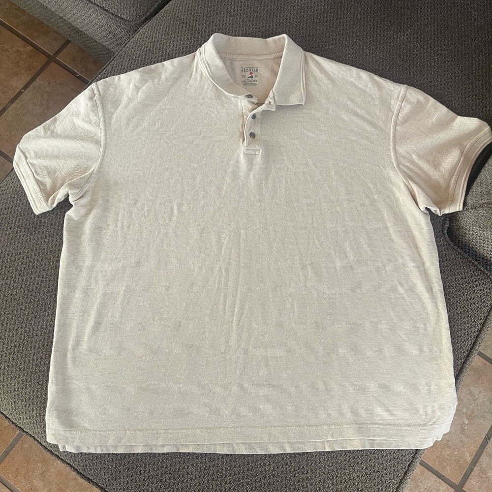 Mens Big and Tall polo 2x tan 100% cotton
